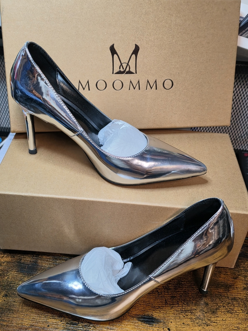 Silver Metallic Pointed Toe Stiletto Pumps